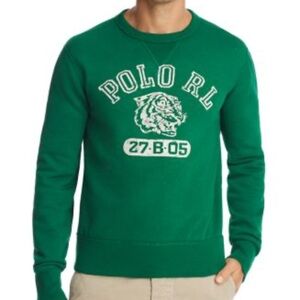Ralph Lauren Men’s Tiger Print Large Logo Pullover Crewneck Sweatshirt Small